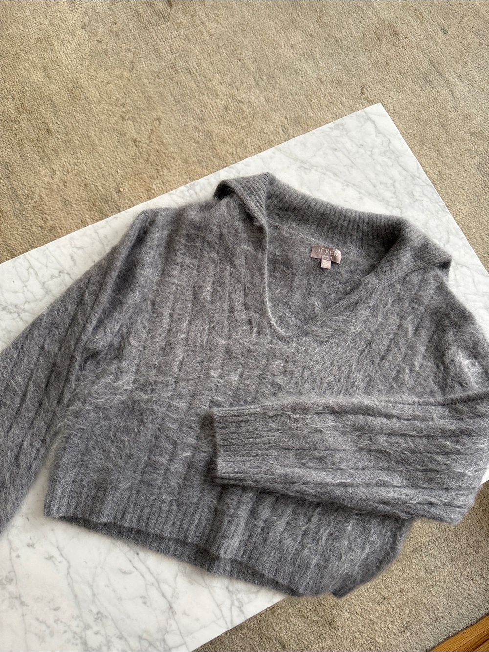 J. Crew brushed cashmere sailor collar sweater